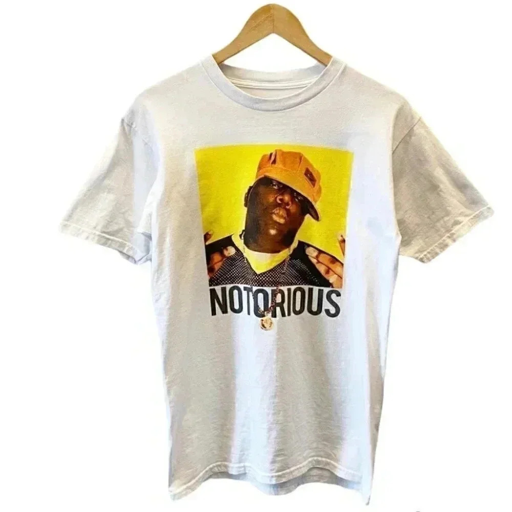 The Notorious B.I.G. Graphic Print T-Shirt White Yellow Size Medium